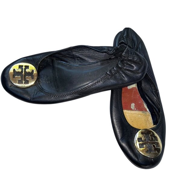 Tory Burch Classic Black reva ballet flat 9 - Picture 1 of 4